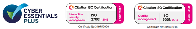 Cyber Essentials Plus, ISO 27001, ISO 9001